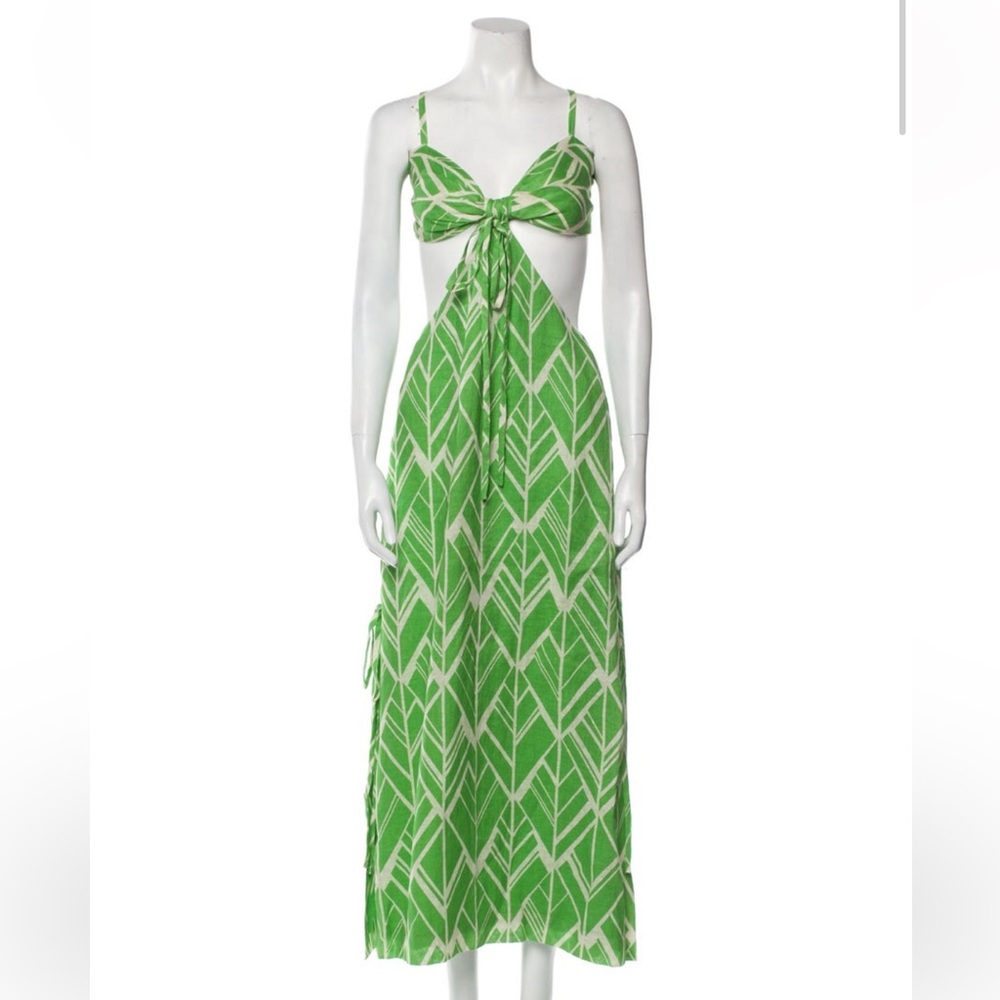 Alexis Daya Linen Green Midi Dress